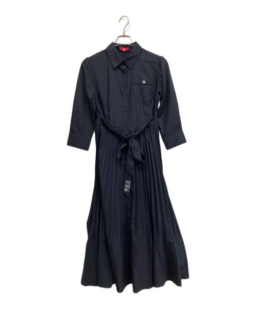 Rirandture（リランドチュール）Rirandture (リランドチュール) POLO BCS (ポロ・ビーシーエス) コラボ 5分袖ポイントレースシャツワンピース ネイビー サイズ:2の古着・服飾アイテム