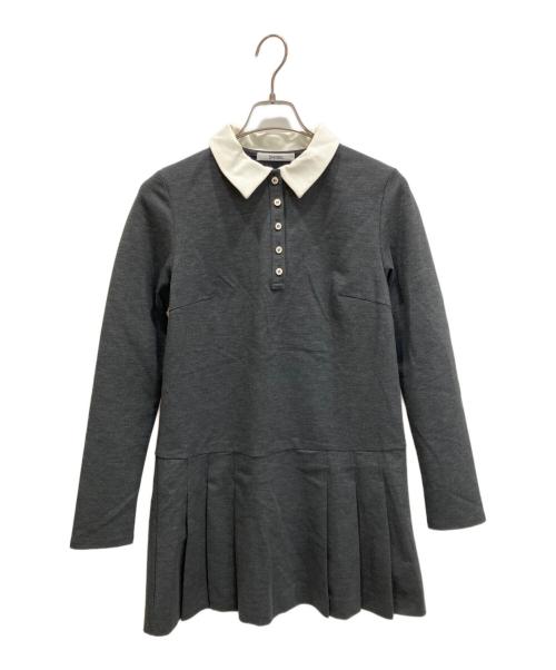 Snidel（スナイデル）Snidel (スナイデル) Sustainable衿つきプリーツカットミニワンピース グレー サイズ:1の古着・服飾アイテム