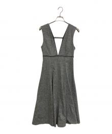 JILL BY JILLSTUART（ジル バイ ジルスチュアート）の古着「パイピングラメツィードジャンスカ」｜グレー