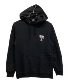 stussy（ステューシー）の古着「WORLD TOUR  プルオーバーパーカー」｜ブラック