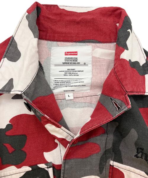 SUPREME（シュプリーム）Supreme (シュプリーム) Hellraiser BDU Shirt シャツジャケット レッド×ブラック サイズ:Lの古着・服飾アイテム