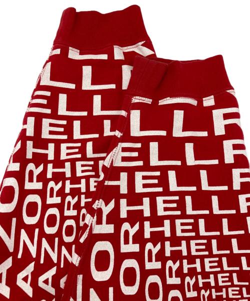HELLRAZOR（ヘルレイザー）HELLRAZOR (ヘルレイザー) down north camp (ダウンノースキャンプ) GRAVITATE CREW NECK 裏起毛クルーネックスウェット レッド×ホワイト サイズ:XLの古着・服飾アイテム