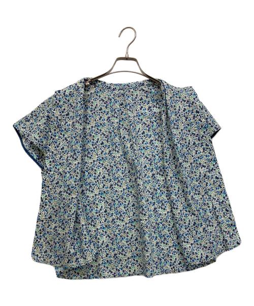 HUMAN WOMAN（ヒューマンウーマン）HUMAN WOMAN (ヒューマンウーマン) 26SS リバティプリントフレンチブラウス グリーン×ブルー サイズ:Mの古着・服飾アイテム