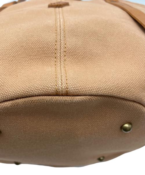 CLEDRAN（クレドラン）CLEDRAN (クレドラン) レザーキャンバストートバッグ ブラウンの古着・服飾アイテム