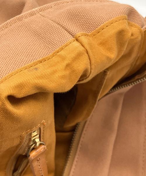 CLEDRAN（クレドラン）CLEDRAN (クレドラン) レザーキャンバストートバッグ ブラウンの古着・服飾アイテム