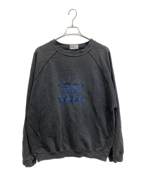 adidas（アディダス）adidas (アディダス) 90S ロゴスウェット ブラック サイズ:XLの古着・服飾アイテム