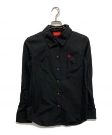 Vivienne Westwood RED LABEL（ヴィヴィアンウエストウッドレッドレーベル）の古着「オーブ刺繍長袖シャツ」｜ブラック