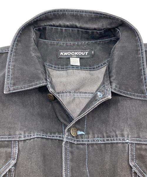 KNOCKOUT（ノックアウト）KNOCKOUT (ノックアウト) 古着デニムカバーオール ブラック サイズ:4XLの古着・服飾アイテム