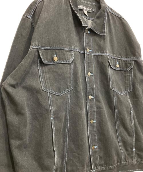 KNOCKOUT（ノックアウト）KNOCKOUT (ノックアウト) 古着デニムカバーオール ブラック サイズ:4XLの古着・服飾アイテム