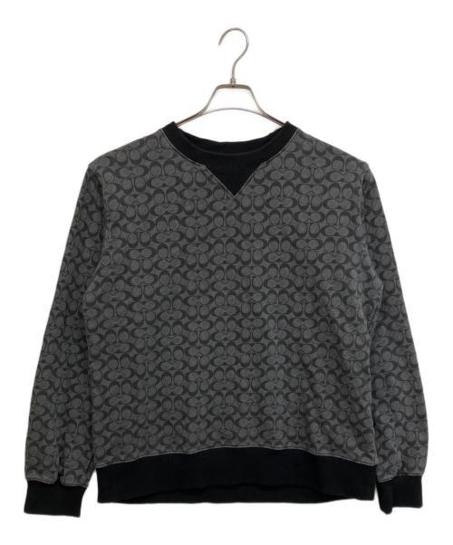 COACH（コーチ）COACH (コーチ) シグネチャー柄スウェット グレー サイズ:XLの古着・服飾アイテム