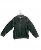ARMANI JEANSアルマーニジーンズ）の古着「90Sベロアポロシャツ」｜グリーン