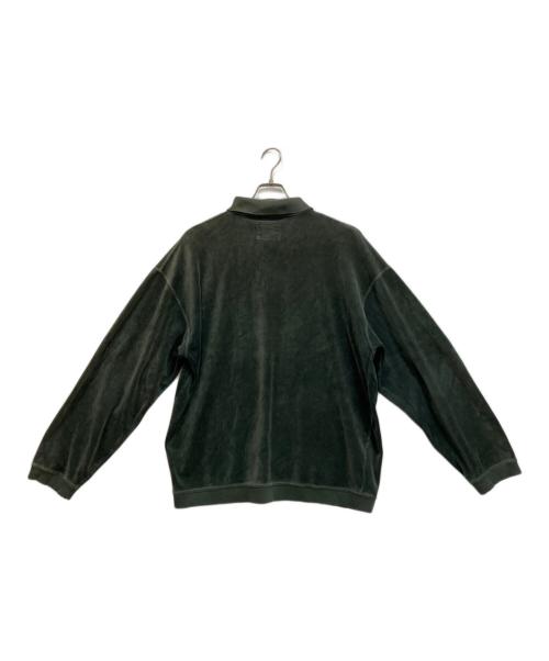 ARMANI JEANS（アルマーニジーンズ）ARMANI JEANS (アルマーニジーンズ) 90Sベロアポロシャツ グリーン サイズ:Lの古着・服飾アイテム