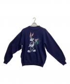 SANTEE×Warner Bros.サンティ×ワーナー・ブラザーズ）の古着「90sキャラクタープリントスウェット」｜ネイビー