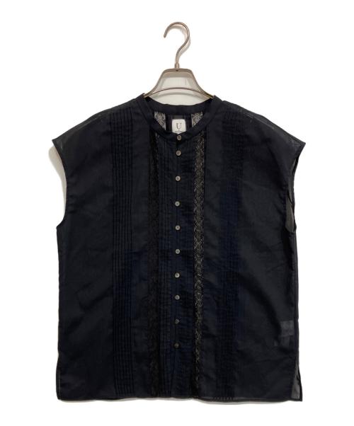 U by SPICK&SPAN（ユー バイ スピック＆スパン）U by Spick&Span (ユー バイ スピック＆スパン) 26SS レースピンタックフレンチスリーブブラウス ブラック サイズ:freeの古着・服飾アイテム
