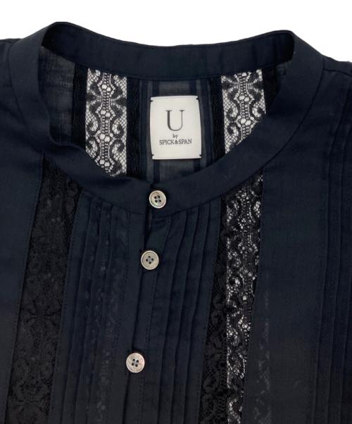 U by SPICK&SPAN（ユー バイ スピック＆スパン）U by Spick&Span (ユー バイ スピック＆スパン) 26SS レースピンタックフレンチスリーブブラウス ブラック サイズ:freeの古着・服飾アイテム