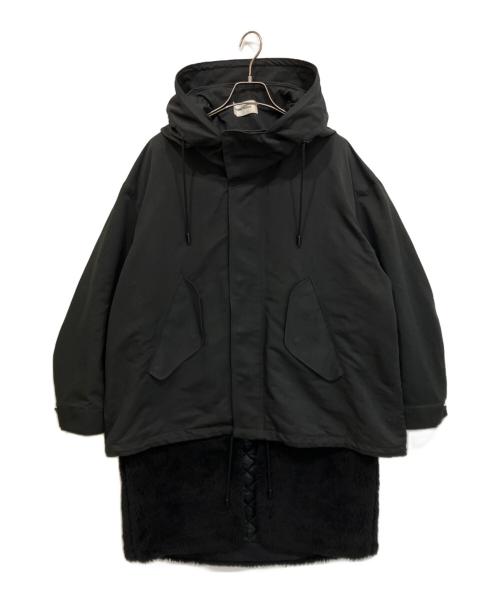 THE RERACS（ザ リラクス）THE RERACS (ザ リラクス) RERACS PE/NY HIGH DENSITY PEACH THE MODS COAT WITH LINER モッズコート ブラック サイズ:48の古着・服飾アイテム