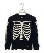 SUPREME×Hanesシュプリーム×ヘインズ）の古着「21AW Bones Thermal Crew ロングスリーブカットソー」｜ブラック
