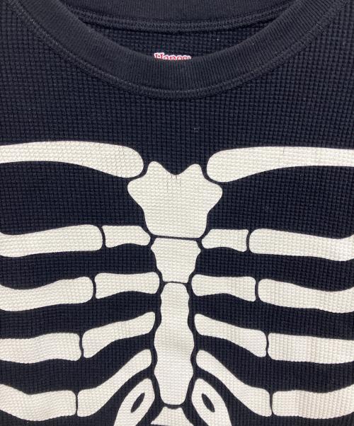 SUPREME（シュプリーム）SUPREME (シュプリーム) Hanes (ヘインズ) 21AW Bones Thermal Crew ロングスリーブカットソー ブラック サイズ:Mの古着・服飾アイテム