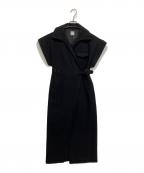 L'AUBE BLANCローブ ブラン）の古着「Wrap Dress カシュクールワンピース」｜ブラック