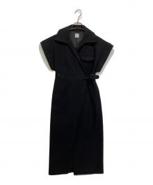 L'AUBE BLANC（ローブ ブラン）の古着「Wrap Dress カシュクールワンピース」｜ブラック