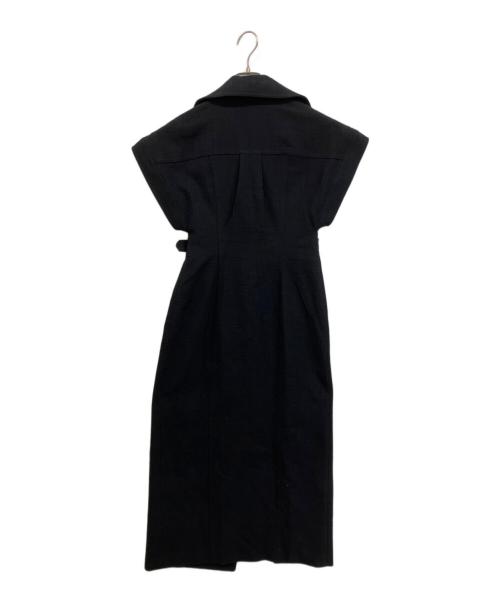 L'AUBE BLANC（ローブ ブラン）L'AUBE BLANC (ローブ ブラン) Wrap Dress カシュクールワンピース ブラック サイズ:Sの古着・服飾アイテム