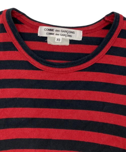 COMME des GARCONS COMME des GARCONS（コムデギャルソン コムデギャルソン）COMME des GARCONS COMME des GARCONS (コムデギャルソン コムデギャルソン) コットン ボーダー ロング ワンピース ブラック×レッド サイズ:XSの古着・服飾アイテム