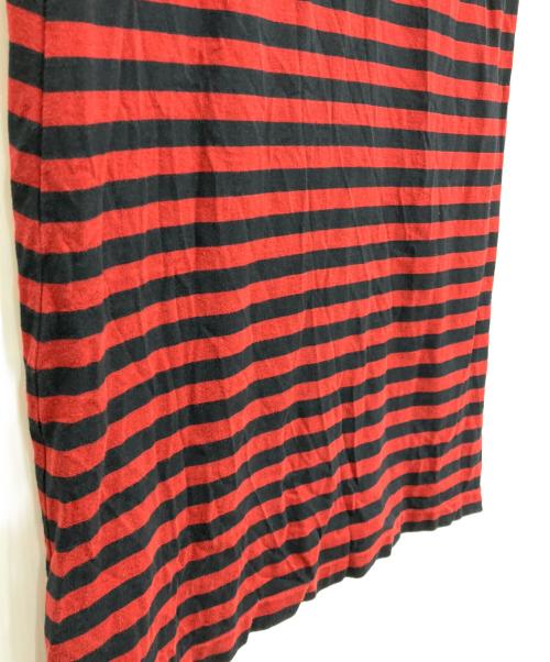 COMME des GARCONS COMME des GARCONS（コムデギャルソン コムデギャルソン）COMME des GARCONS COMME des GARCONS (コムデギャルソン コムデギャルソン) コットン ボーダー ロング ワンピース ブラック×レッド サイズ:XSの古着・服飾アイテム