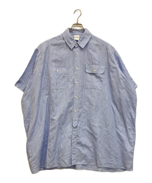 buoybuoy（ブイ）buoybuoy (ブイ) ギンガムチェック パパシャツ ブルー サイズ:freeの古着・服飾アイテム
