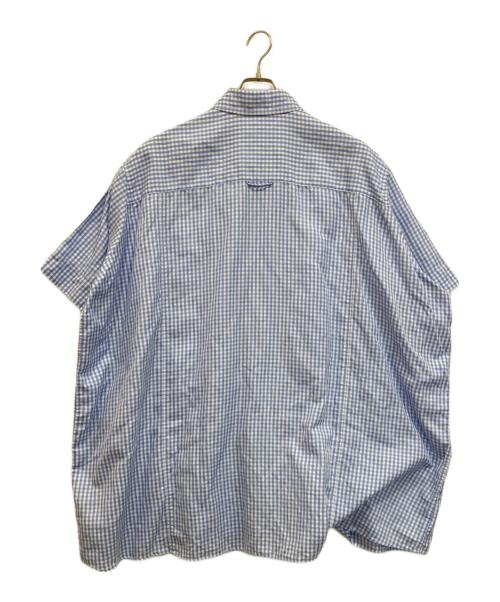 buoybuoy（ブイ）buoybuoy (ブイ) ギンガムチェック パパシャツ ブルー サイズ:freeの古着・服飾アイテム
