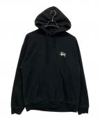 stussyステューシー）の古着「バックロゴプルオーバーパーカー」｜ブラック