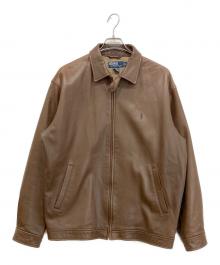 POLO RALPH LAUREN（ポロ・ラルフローレン）の古着「チンスト付きレザースイングトップ」｜ブラウン