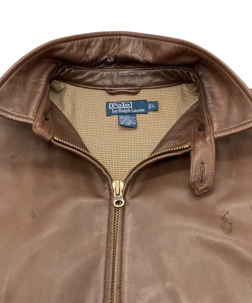 POLO RALPH LAUREN（ポロ・ラルフローレン）POLO RALPH LAUREN (ポロ・ラルフローレン) チンスト付きレザースイングトップ ブラウン サイズ:Lの古着・服飾アイテム
