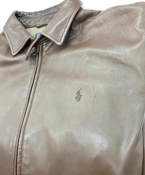 POLO RALPH LAUREN（ポロ・ラルフローレン）POLO RALPH LAUREN (ポロ・ラルフローレン) チンスト付きレザースイングトップ ブラウン サイズ:Lの古着・服飾アイテム