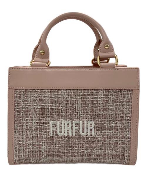 furfur（ファーファー）furfur (ファーファー) ツイードロゴトートバッグ ピンクの古着・服飾アイテム