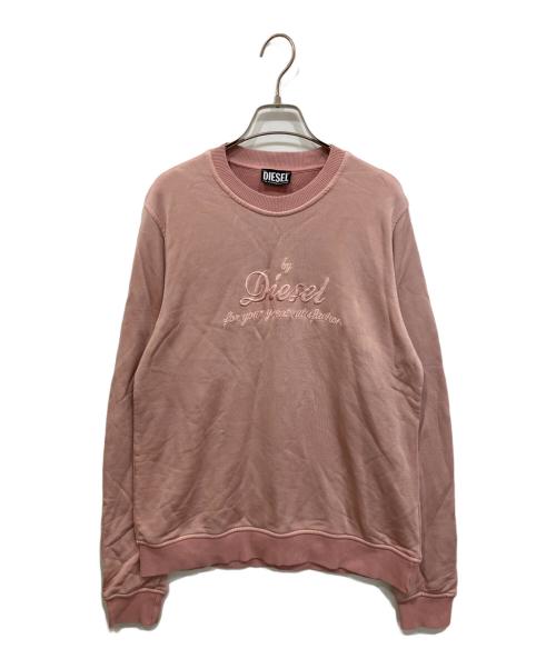 DIESEL（ディーゼル）DIESEL (ディーゼル) F-REGGY ロゴスウェット ピンク サイズ:Lの古着・服飾アイテム