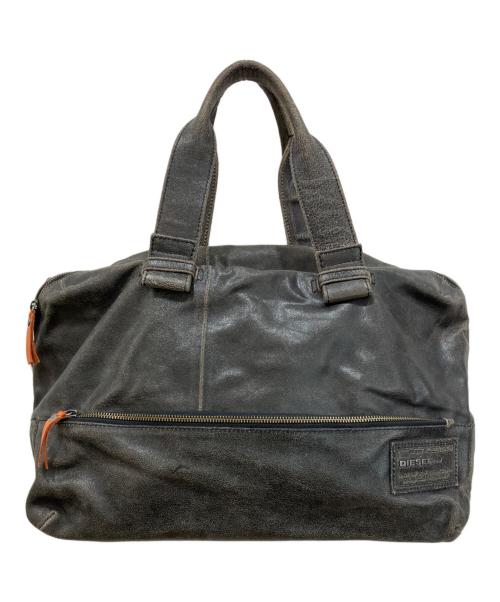 DIESEL（ディーゼル）DIESEL (ディーゼル) クラック加工2WAY ボストンバッグ Y2K グレーの古着・服飾アイテム