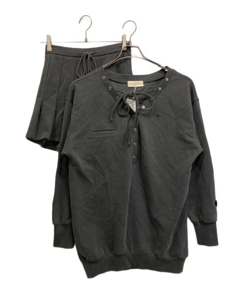 ANDMARY（アンドマリー）andmary (アンドマリー) Loose ribbon set up セットアップ グレー サイズ:freeの古着・服飾アイテム