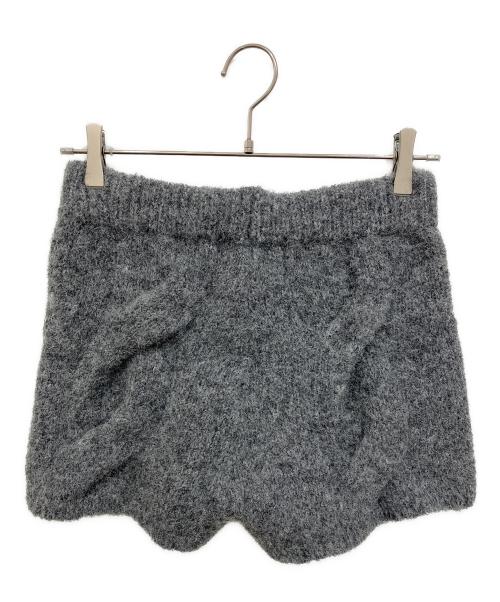 ANDWANG（アンドワン）ANDWANG (アンドワン) Ribbon Off-Shoulder Knit Set セットアップ グレー サイズ:Fの古着・服飾アイテム