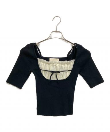 中古・古着通販】andmary (アンドマリー) Mew frill tops ブラック