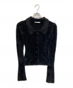 THEREDTHREADザレッドスレッド）の古着「S fluffy knit tops ニットカーディガン」｜ブラック