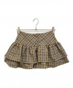 ANDWANGアンドワン）の古着「classical frill mini skirt ミニスカート」｜ブラウン