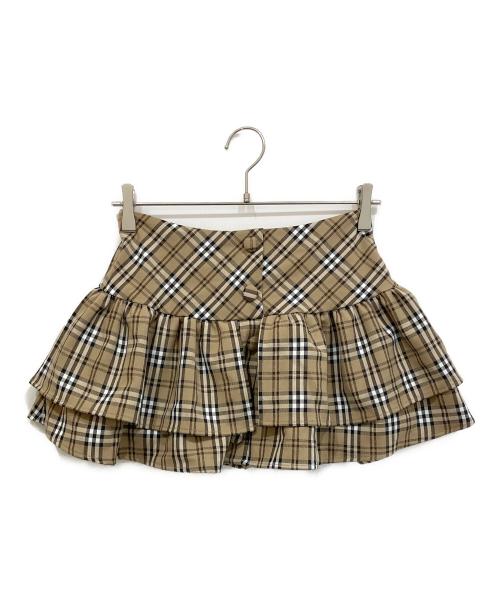 ANDWANG（アンドワン）ANDWANG (アンドワン) classical frill mini skirt ミニスカート ブラウン サイズ:Mの古着・服飾アイテム