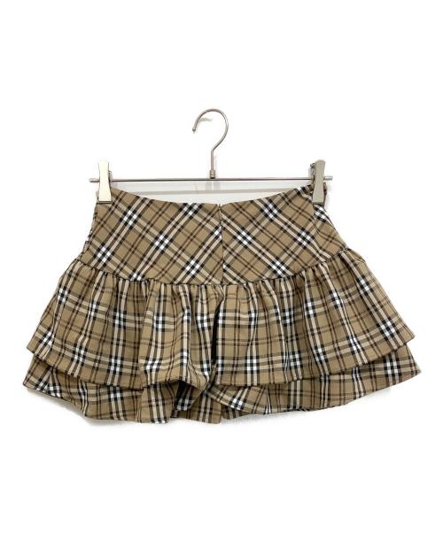ANDWANG（アンドワン）ANDWANG (アンドワン) classical frill mini skirt ミニスカート ブラウン サイズ:Mの古着・服飾アイテム
