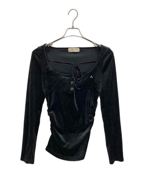 ANDMARY（アンドマリー）andmary (アンドマリー) Jemma ribbon tops ロングスリーブカットソー ブラック サイズ:freeの古着・服飾アイテム