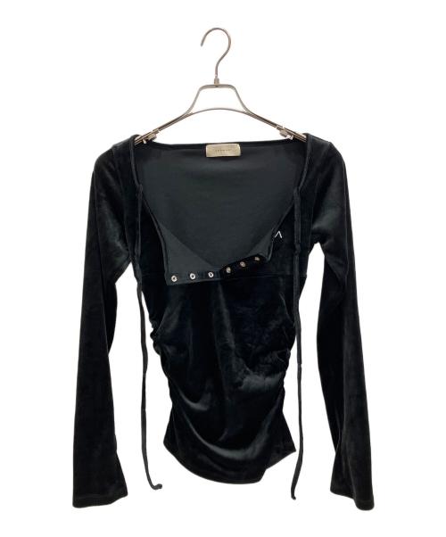 ANDMARY（アンドマリー）andmary (アンドマリー) Jemma ribbon tops ロングスリーブカットソー ブラック サイズ:freeの古着・服飾アイテム