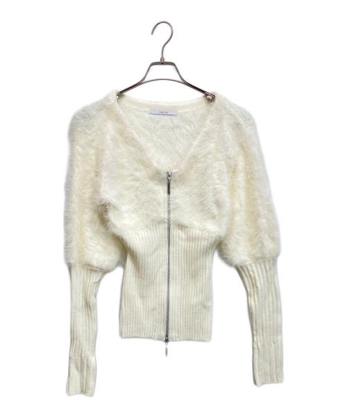 THEREDTHREAD（ザレッドスレッド）THEREDTHREAD (ザレッドスレッド) S contrast zip knit ホワイト サイズ:freeの古着・服飾アイテム