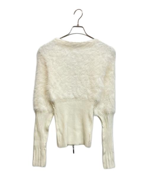 THEREDTHREAD（ザレッドスレッド）THEREDTHREAD (ザレッドスレッド) S contrast zip knit ホワイト サイズ:freeの古着・服飾アイテム
