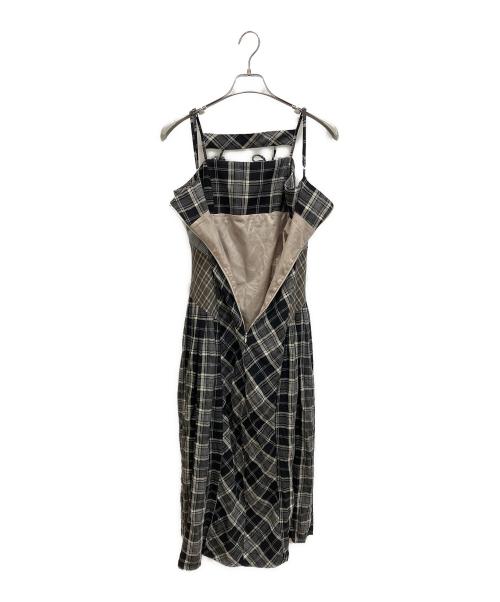 ANDMARY（アンドマリー）andmary (アンドマリー) Nadia check long dress ホワイト×ブラック サイズ:freeの古着・服飾アイテム