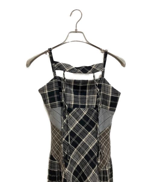 ANDMARY（アンドマリー）andmary (アンドマリー) Nadia check long dress ホワイト×ブラック サイズ:freeの古着・服飾アイテム