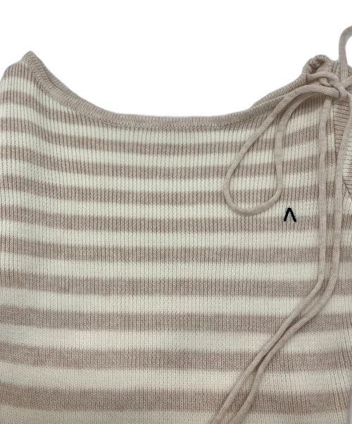 ANDMARY（アンドマリー）andmary (アンドマリー) Rachel knit frill mini dress ホワイト×ピンク サイズ:freeの古着・服飾アイテム